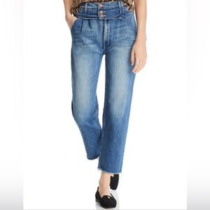 Mother The Shady Pleated Ankle Fray Jeans